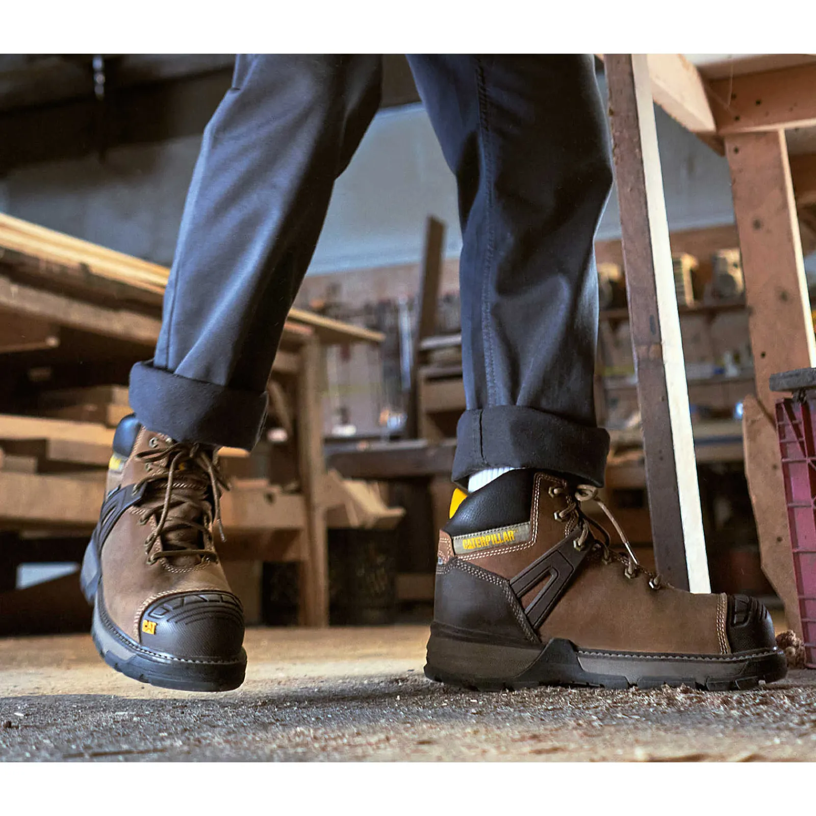 Cat Footwear Slip Resistant | Lightweight*Excavator Superlite Waterproof Carbon Composite Toe Work Boot